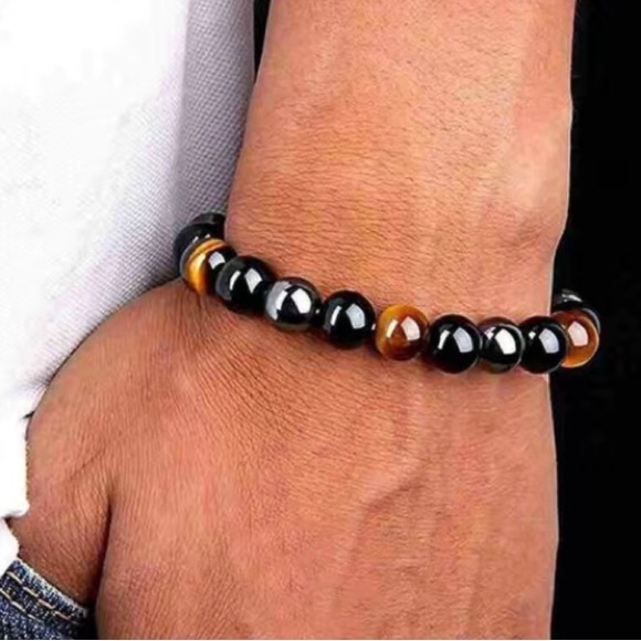 unbranded Jewelry - Tigers Eye and Black Obsidian Natural Stone Bracelet